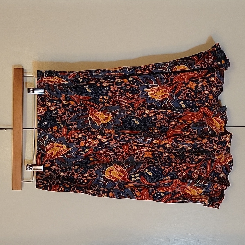 Anthropologie Floral Pull-On Skirt